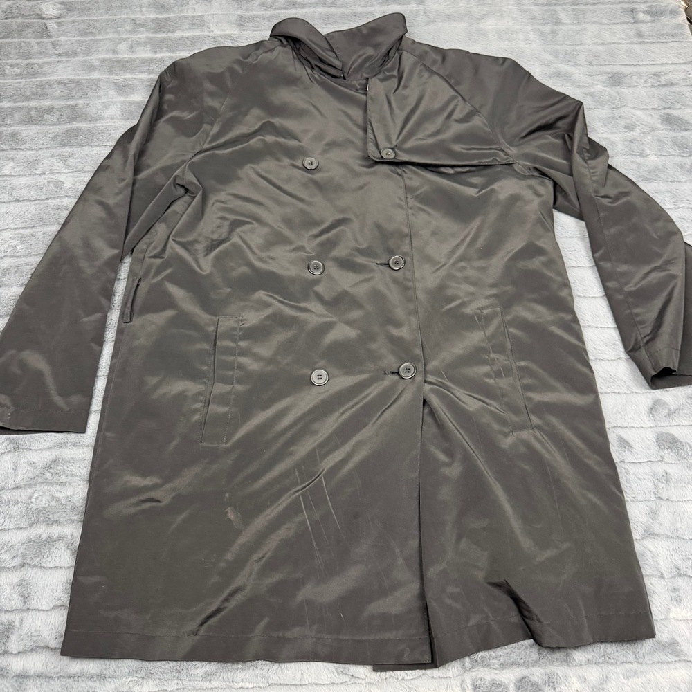 NY & Co New York & Company Black Double Breasted Trench Coat XL 13631